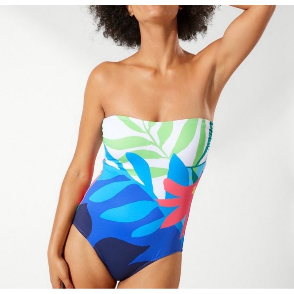 Tommy Bahama Paloma Palms Engineered Bandeau One Piece